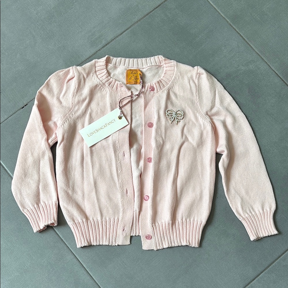 LoveShackFancy Pink Knit Sweater